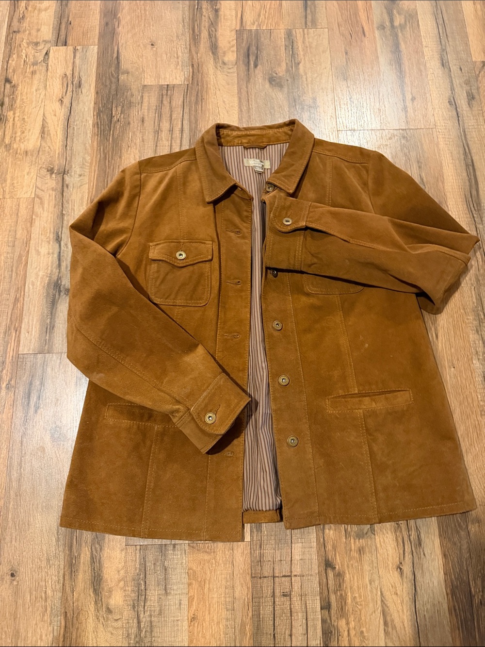 The Territory Ahead Suede Leather Jacket in Cognac Brown